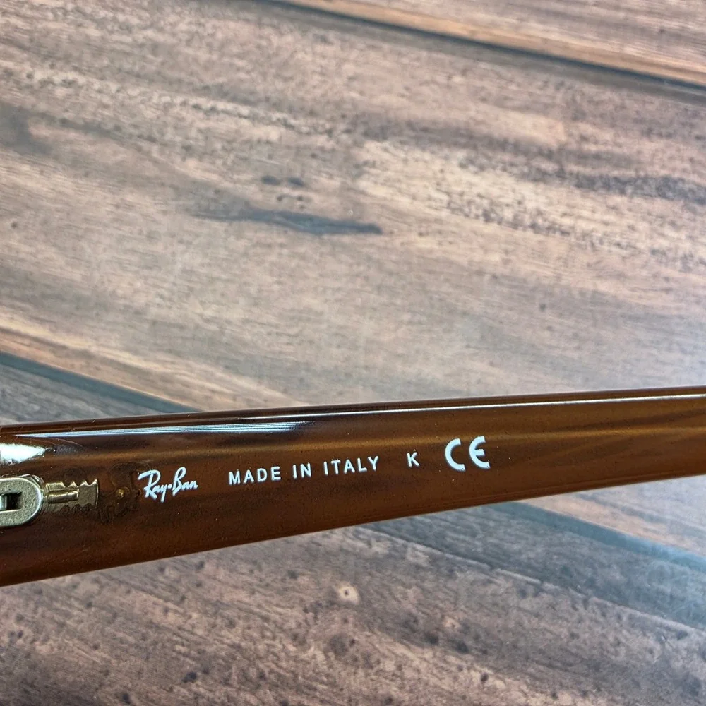 Ray-Ban RB 4067 689 Brown‎ Woodgrain Rectangular Eyeglasses Made in Italy